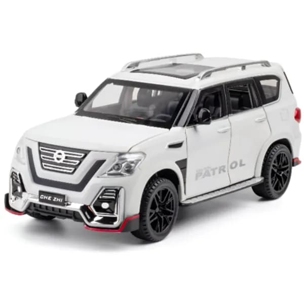 1:24 Nissan Patrol Pull Back Model Car Diecast Toy Cars For Kids-White (DCGB38)