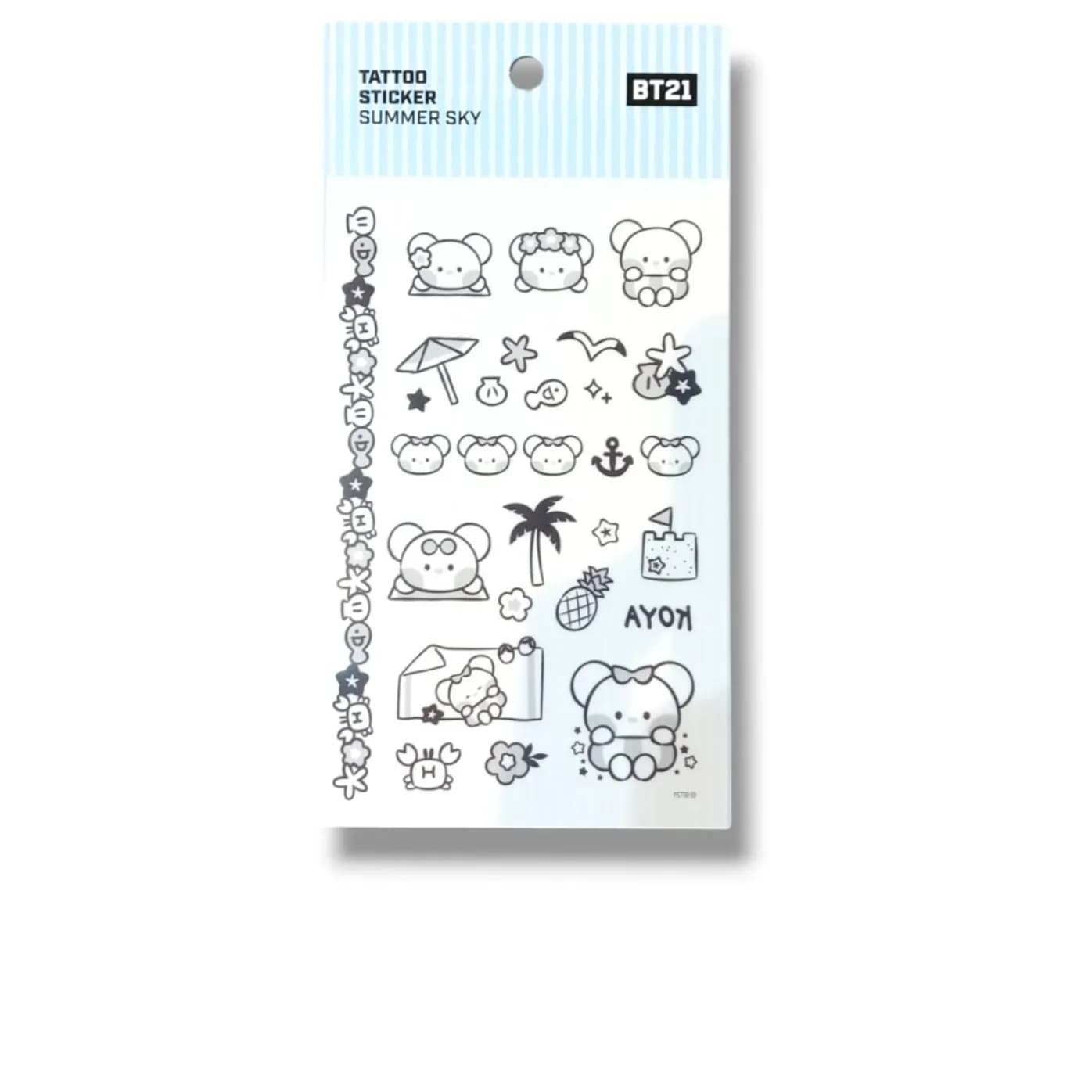 BT21 Summer Sky Tattoo Sticker Koya