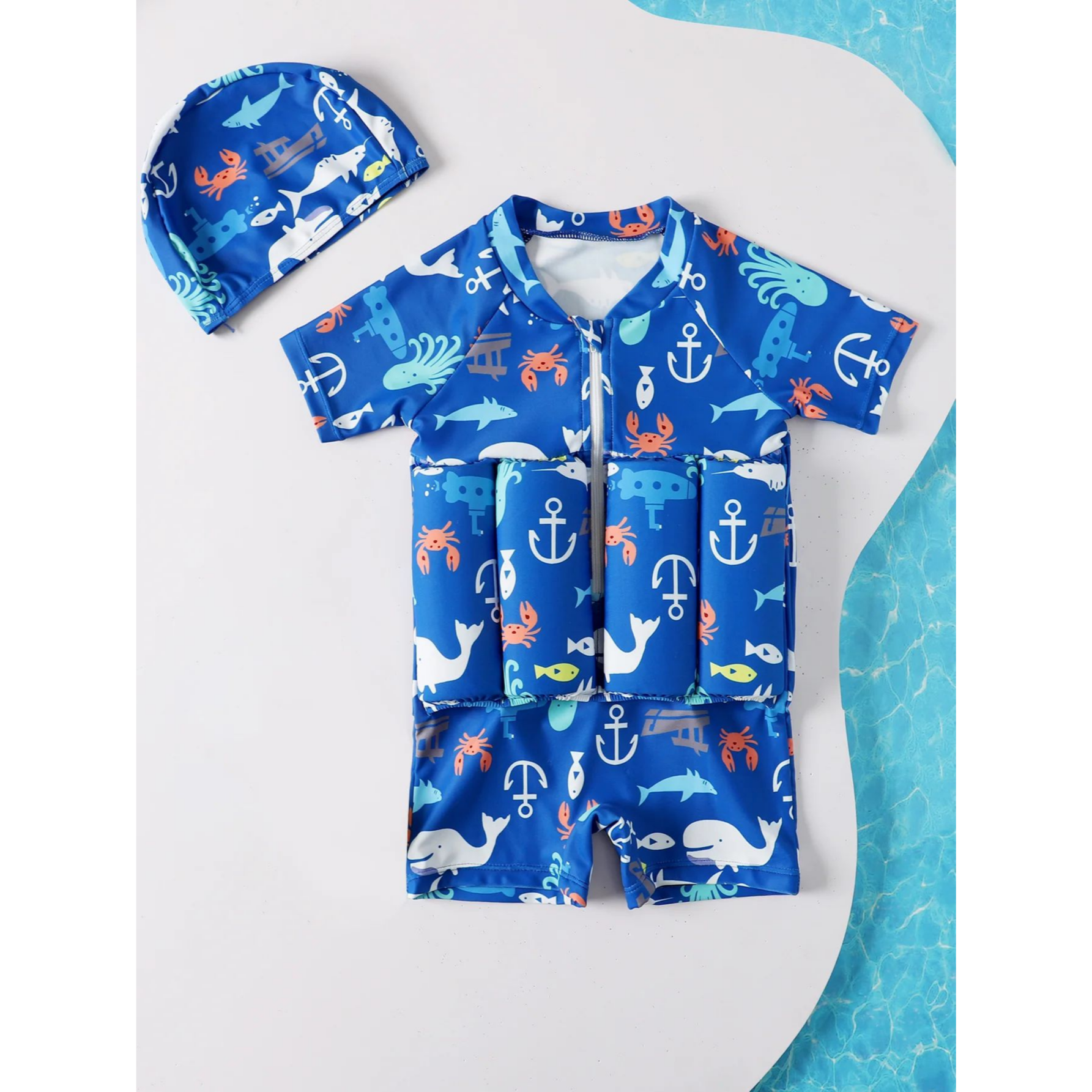 Toddler Floating Swimsuit Blue 