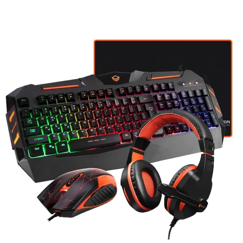 Meetion Backlit Gaming Combo Kits 4 in 1 Gaming Keyboard Mouse and Headset Bundle with Mouse Pad C500