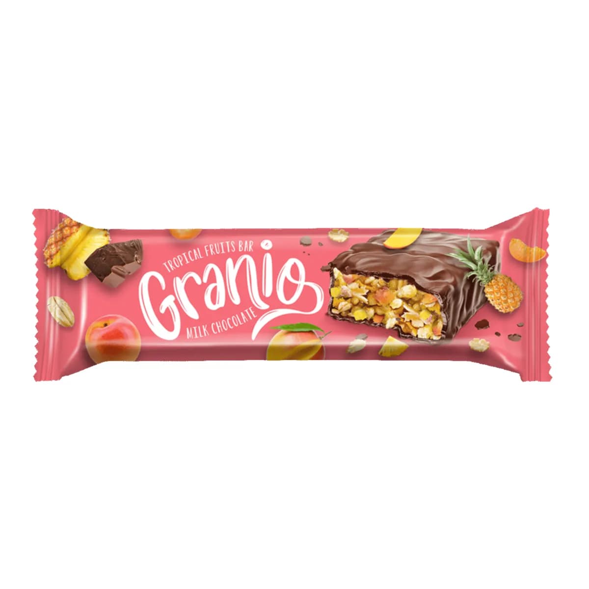 Granio Milk Chocolate, Tropical Fruits Bar, 40g