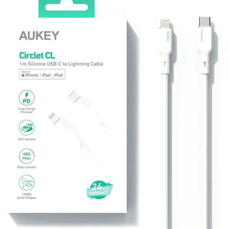 Aukey USB-C To Lightning Cable CB-SCL1-WH