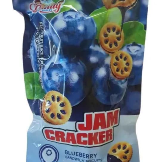 Candy Valley Jam Cracker Blueberry Sandwich Biscuits, 168G