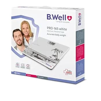 bwell PRO 165 white electronic bathroom scale 