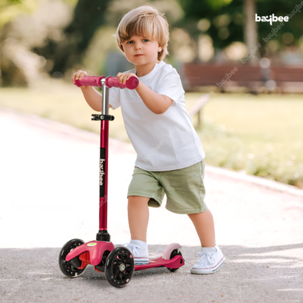 Baybee Mini Height Adjustable 3 Wheel Zapper Kick Scooter for Kids- Pink (SRBY61)