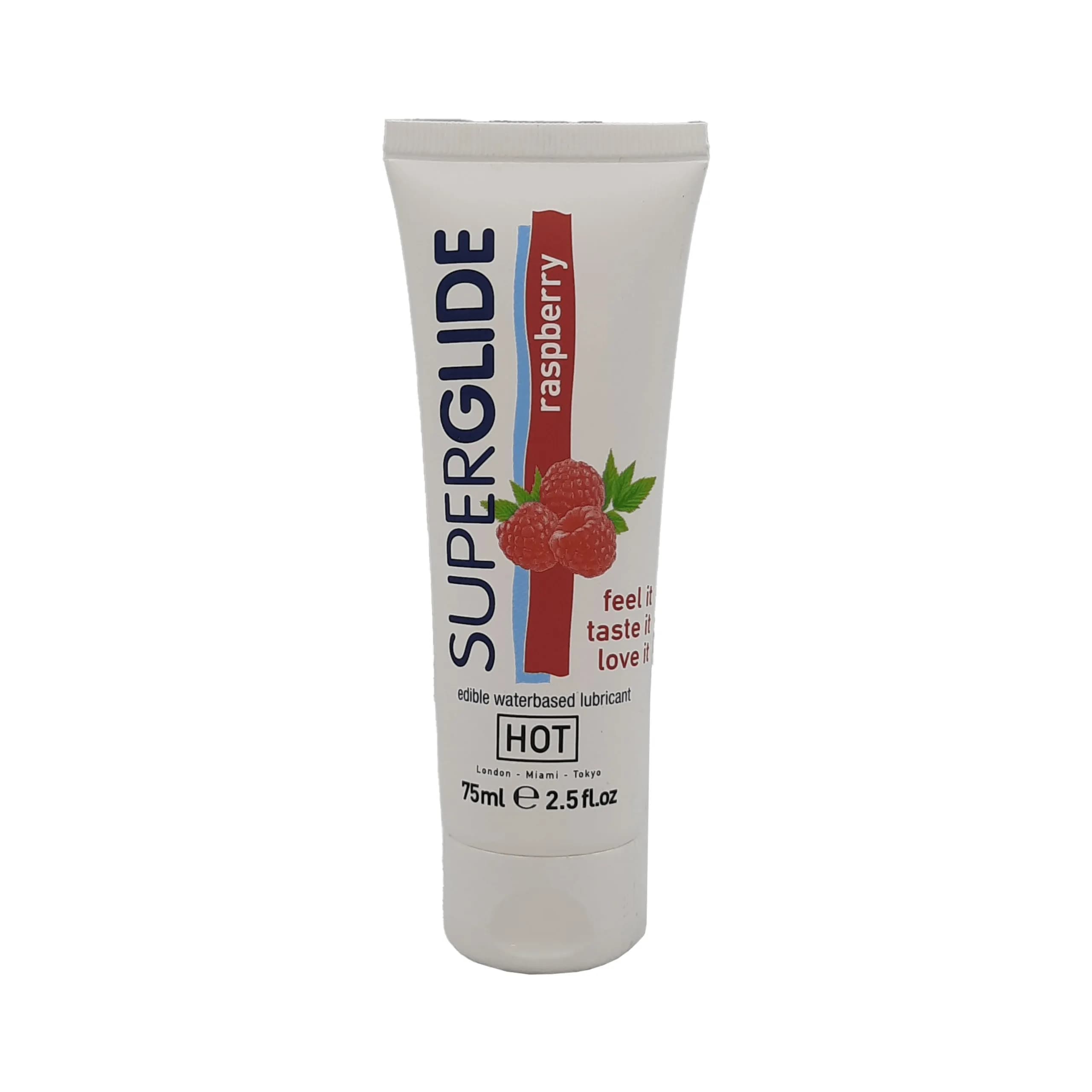 SUPERGLIDE  EDIBLE WATERBASED LUBRICANT  RASBERRY 75ML