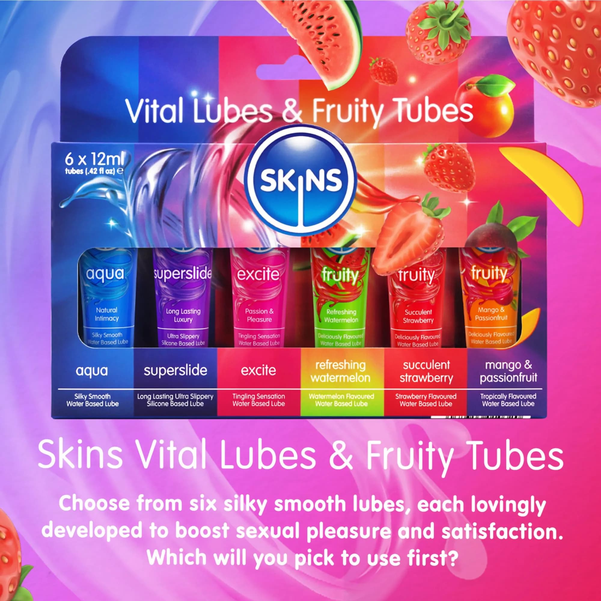 SKINS VITAL LUBES & FRUITY TUBES 6'S