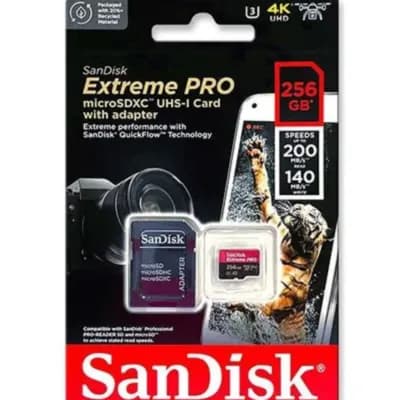 SanDisk 256GB 200MB/S Extreme PRO microSDXC With Adapter camera