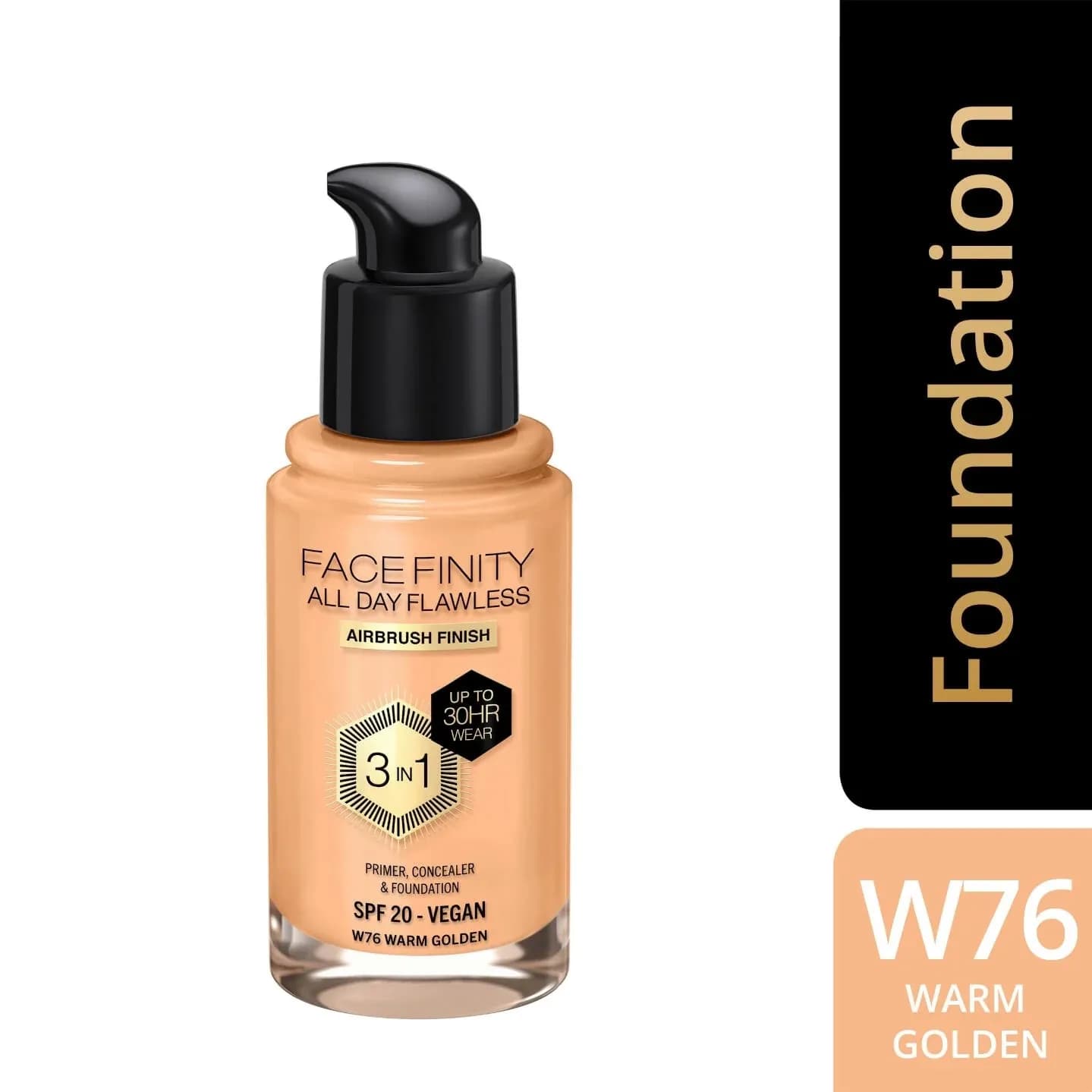 Max Factor Facefinity All Day Flawless 3-In-1 Foundation W76- Warm Golden