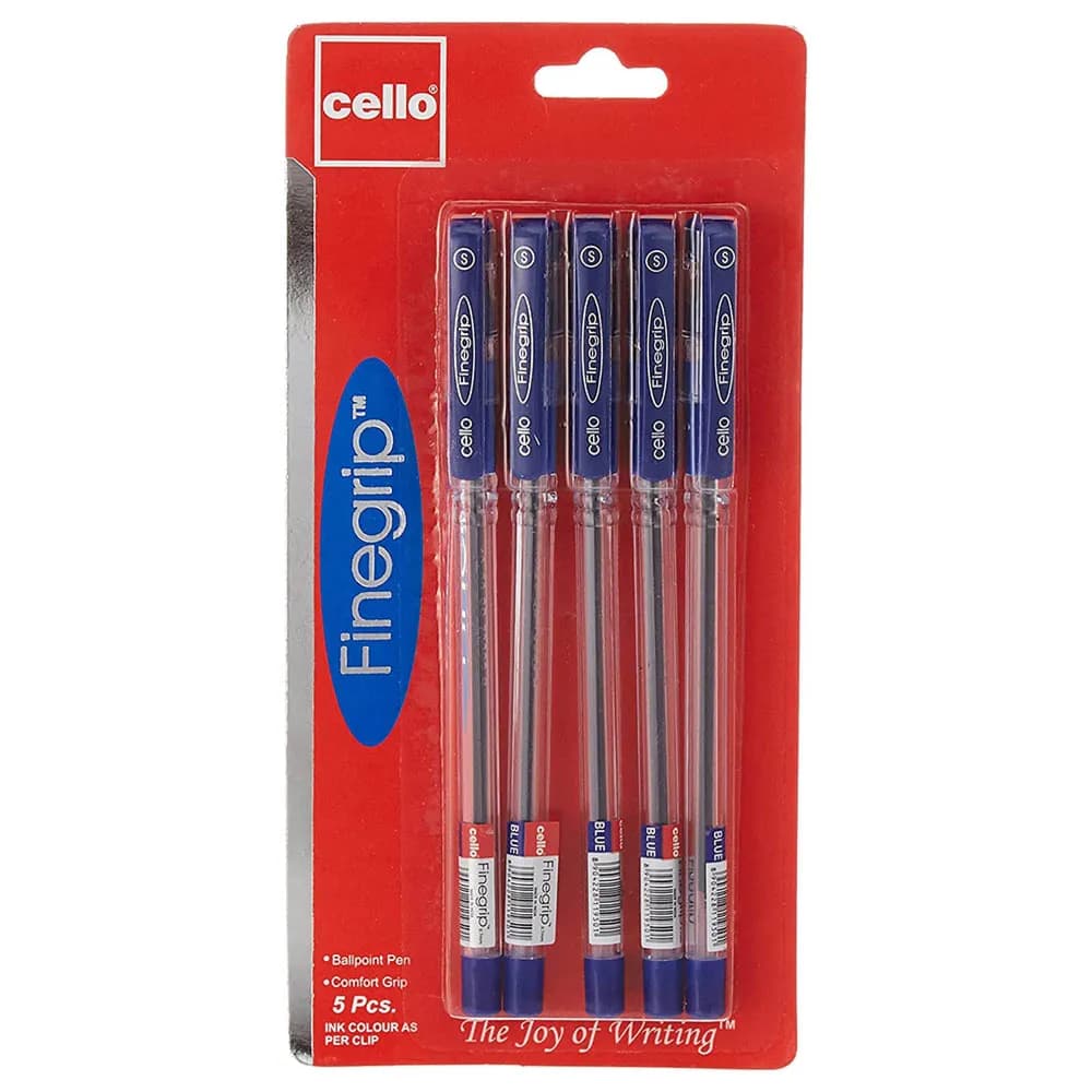 Cello Finegrip Ballpen Blue 5 Pcs