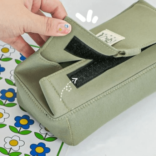 Large-Capacity Canvas Pencil Case (green)