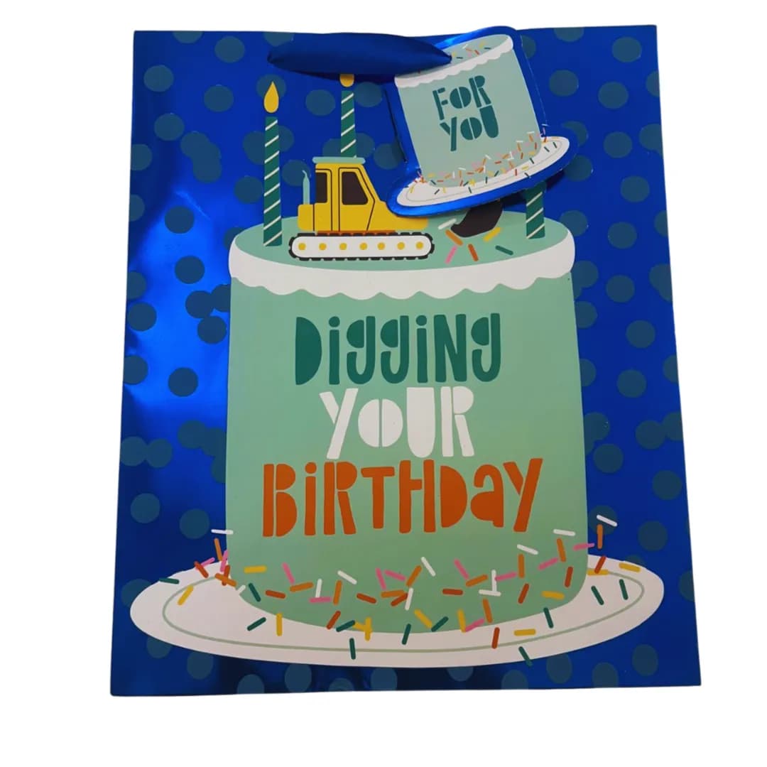 Construction Cake Gift Bag (10x12x5)