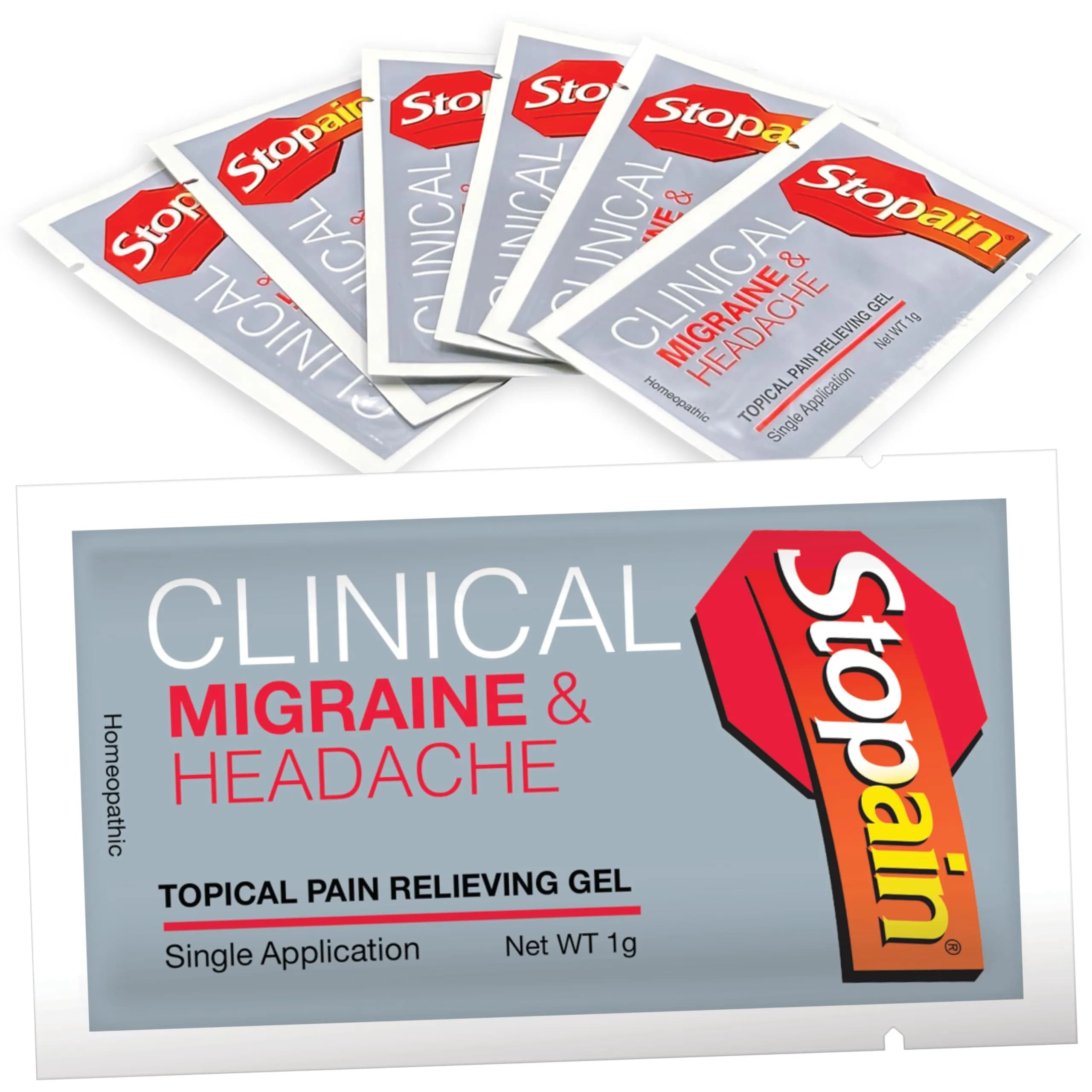 STOPAIN-CLINICAL MIGRAINE & HEADACHE GEL,12'S