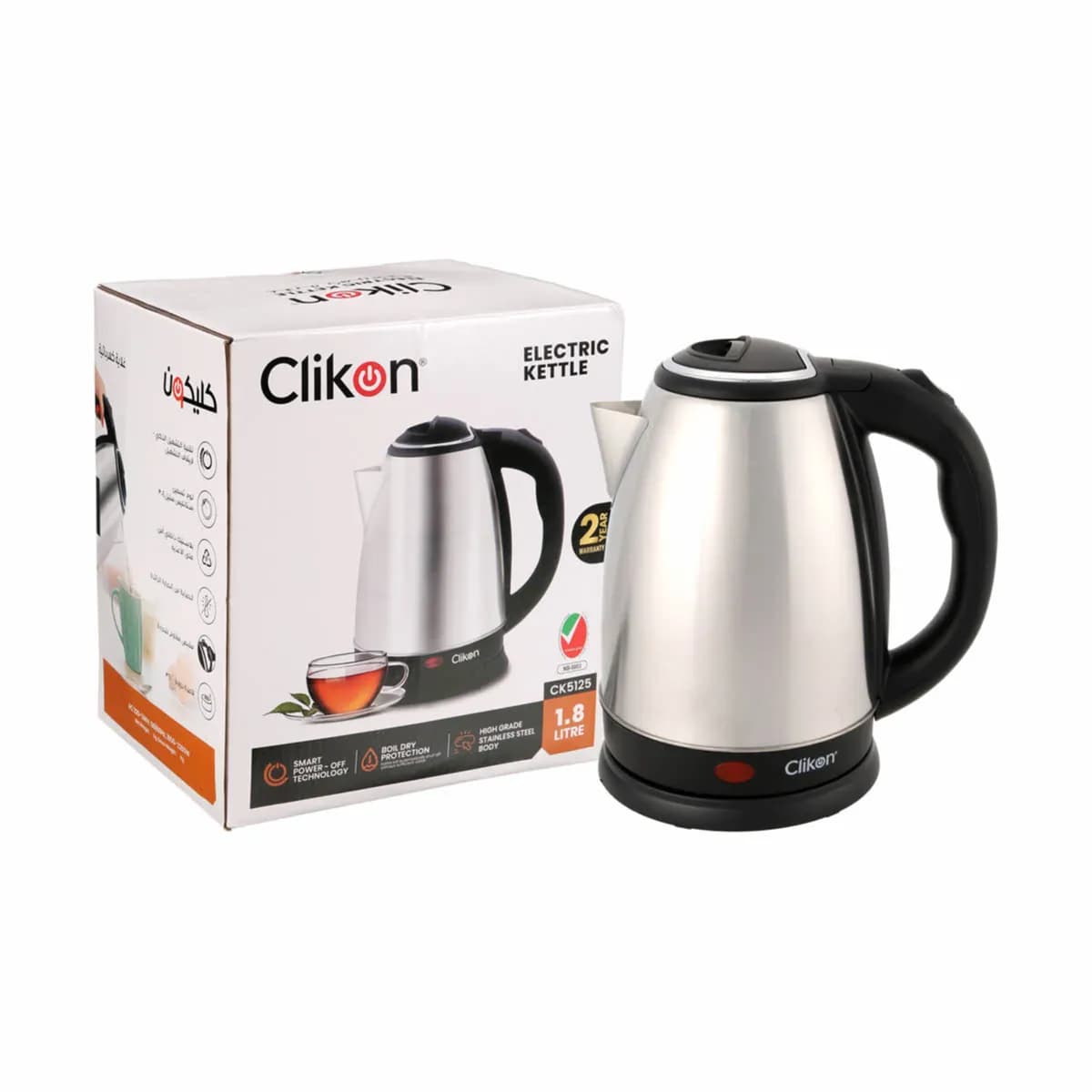 Clikon Stainless Steel Kettle 1.8Ltr