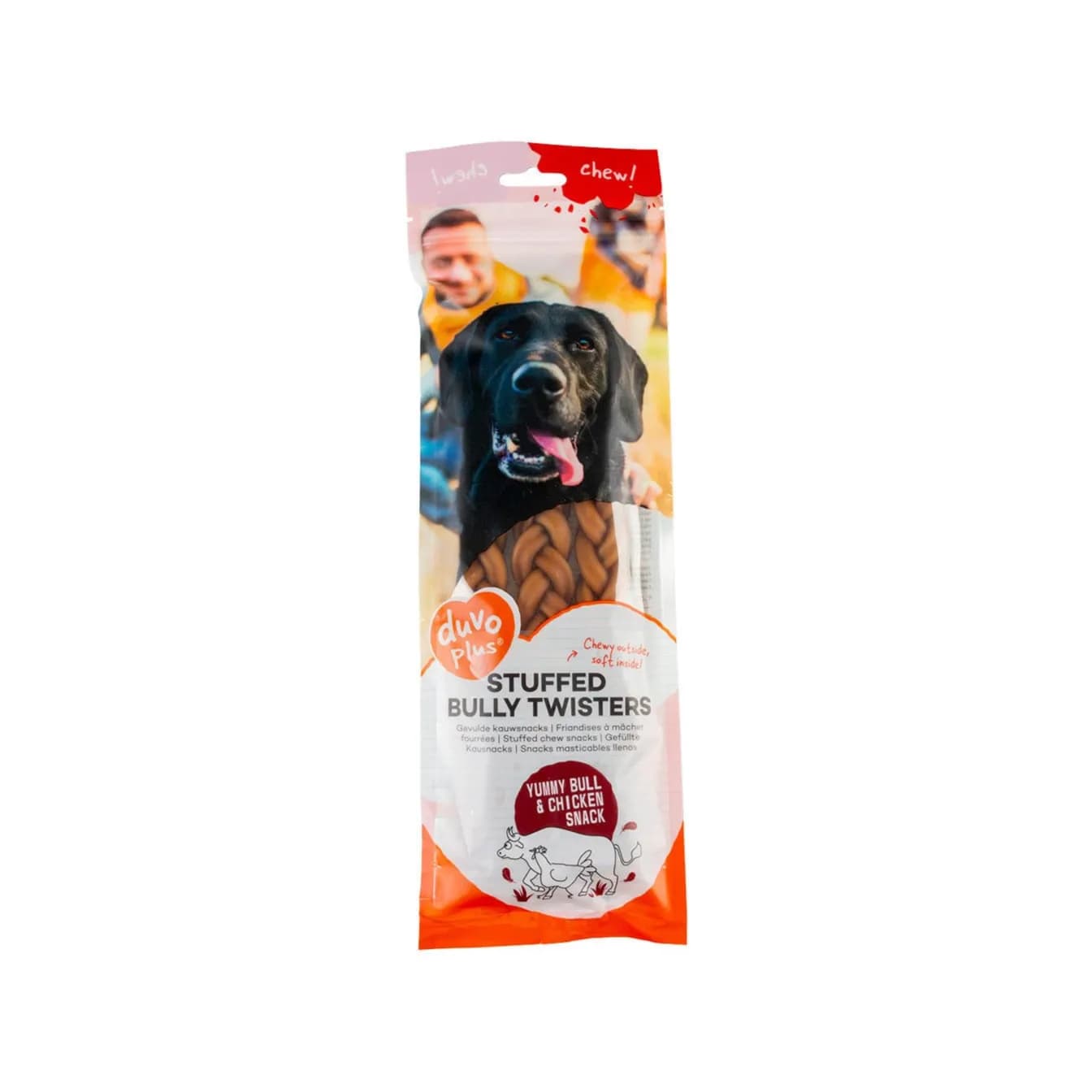 Chew! Stuffed Bully Twisters 25,4Cm - 3Pcs - 198G Brown