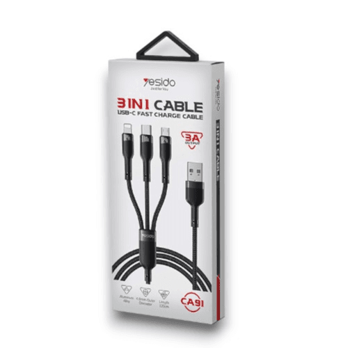 YESIDO _ 3 IN 1 CABLE 3A ( CA91)