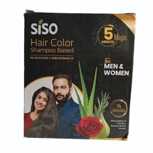 SISO HAIR COLOUR SHAMPOO N.BLACK 1.0 20GM  SLIMX