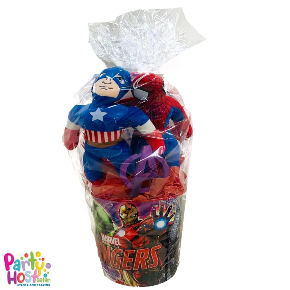 Captain America & Spiderman Gift bucket (15inch by 8inch)