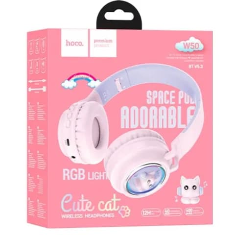 Bluetooth Headset - Hoco W50 Pink