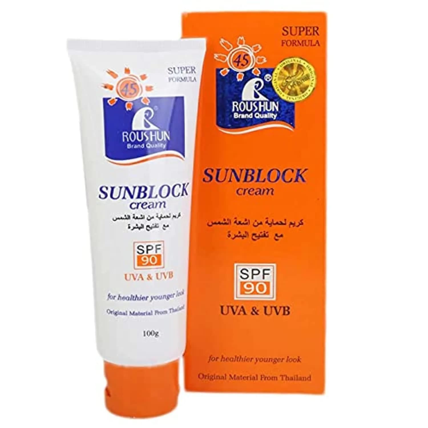 Roushun Sun Block Cream Spf 40+ Tube 100gm