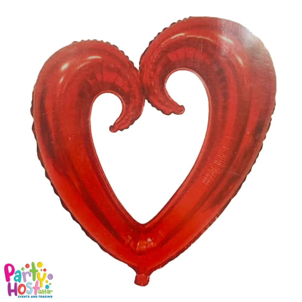 Hollow Heart Red Foil Helium Filled Balloon (100Cm)