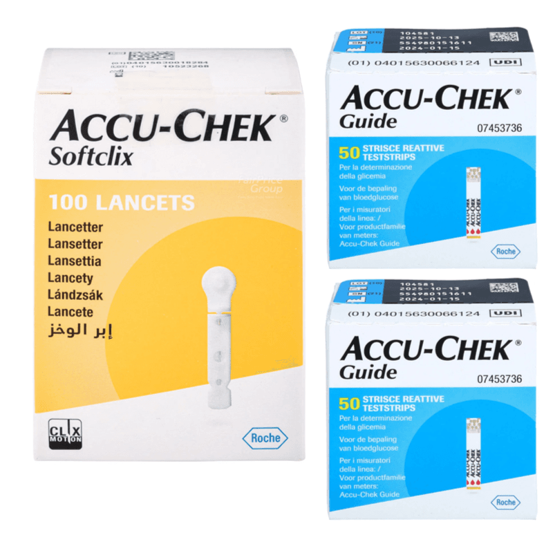 Accu-Check Softclix 100 Lancets With 2 Set 50 Test Strips (3736) No.9554