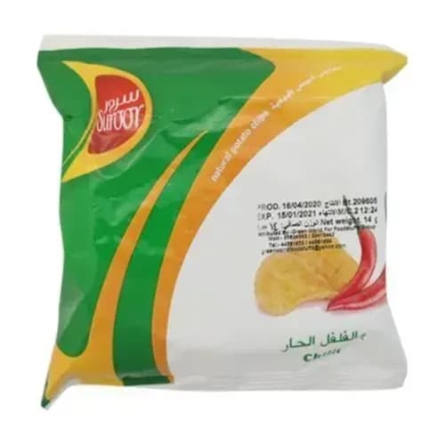 Suroor Potato Chips Chilli 14 Gm