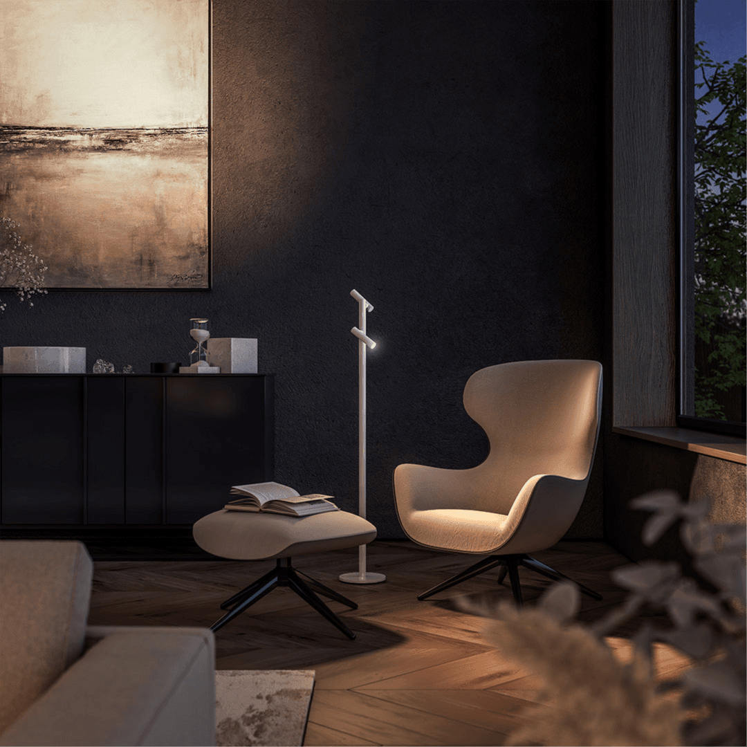 Zoom Floor Rechargeable Lamp - Twin - White
