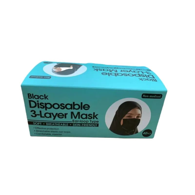 Black Disposable 3 Layer Mask