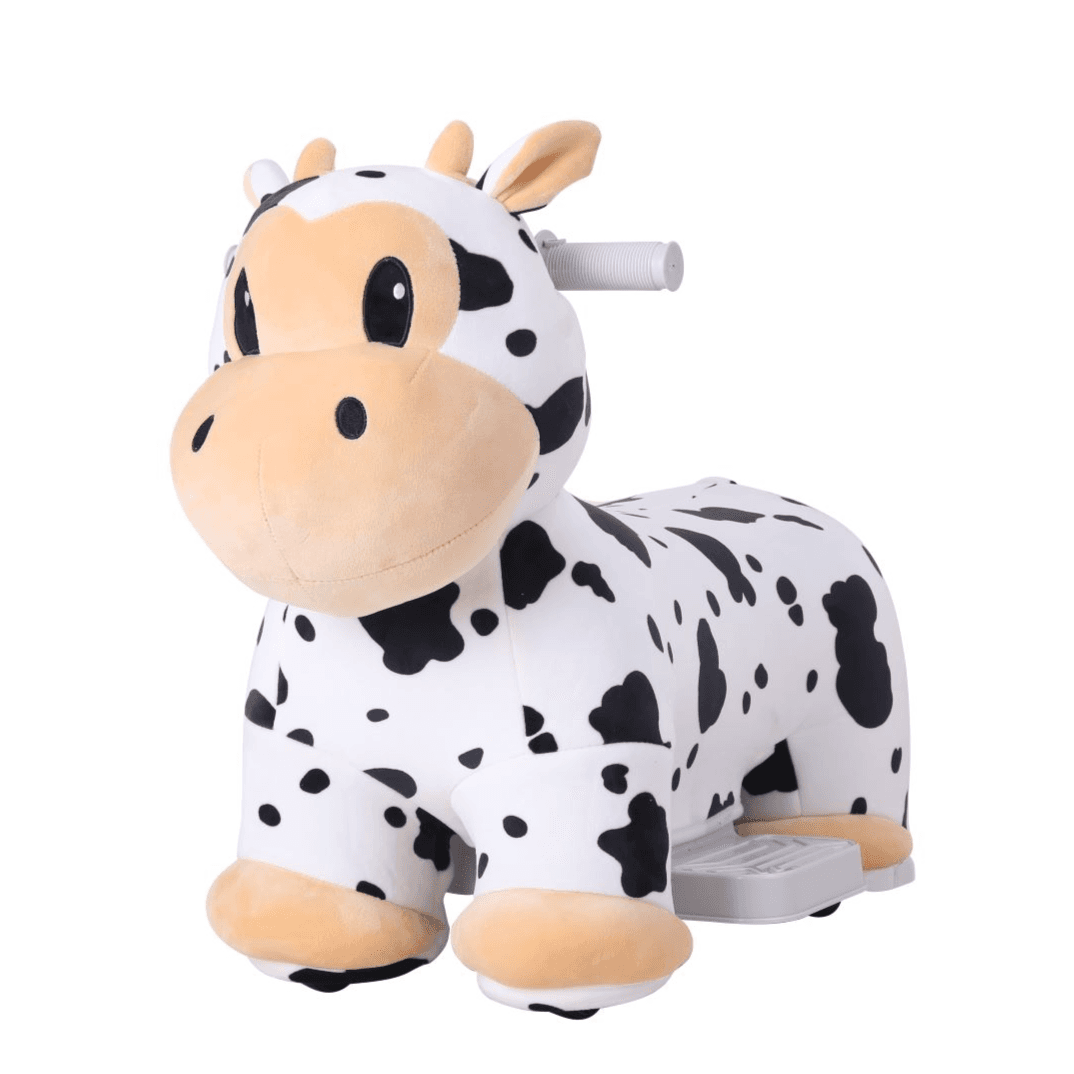 6Volt Rechargeable Cow Plush Kids Ride-on with Music Function