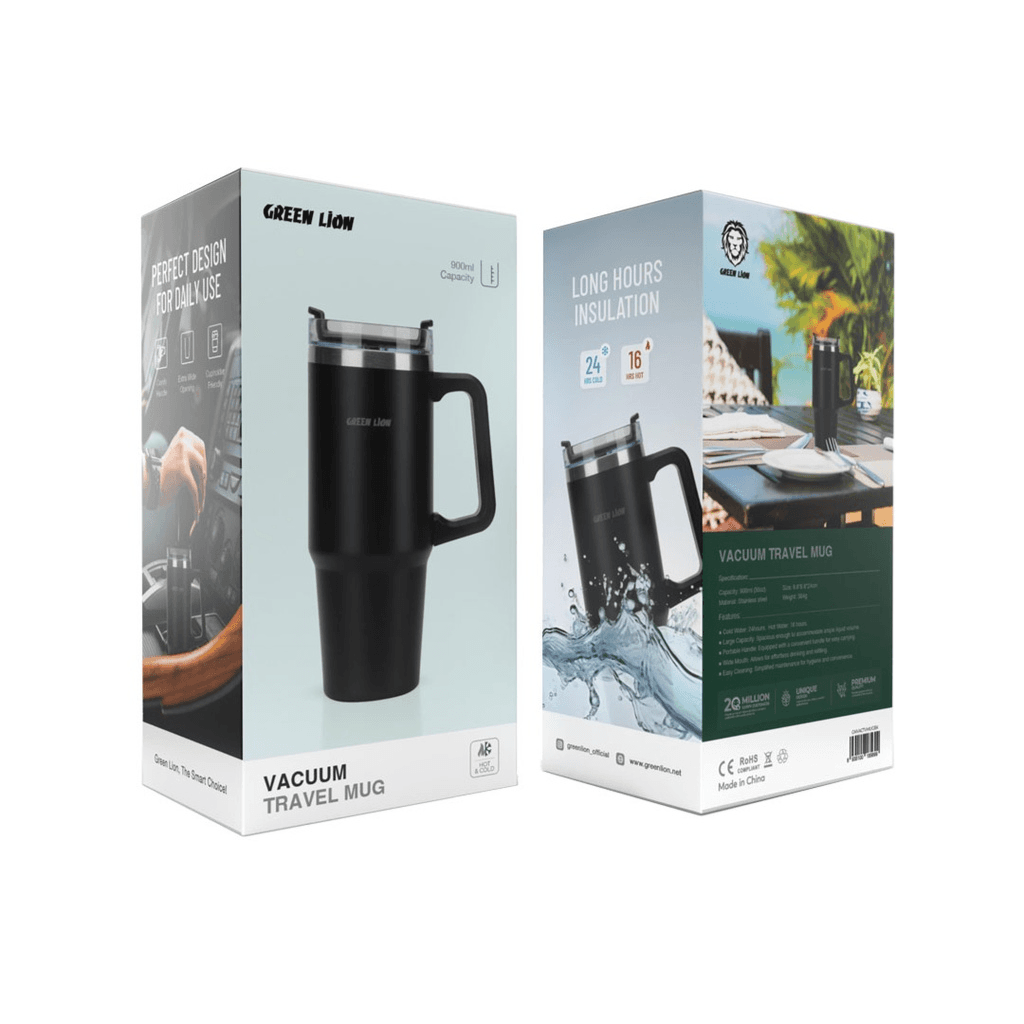 Green Lion Vacuum Travel Mug 900ML Black