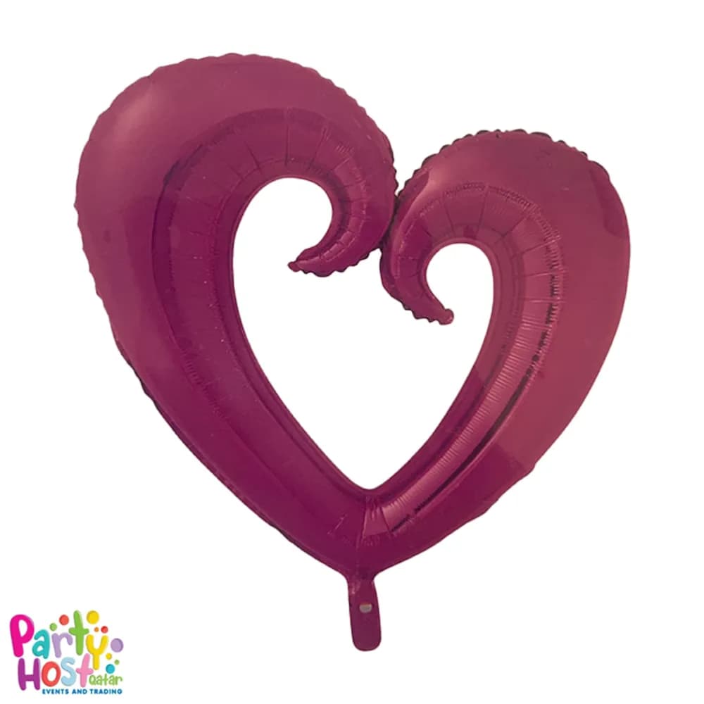 Hollow Heart Fuschia Foil Helium Filled Balloon (43Cm X 68Cm)