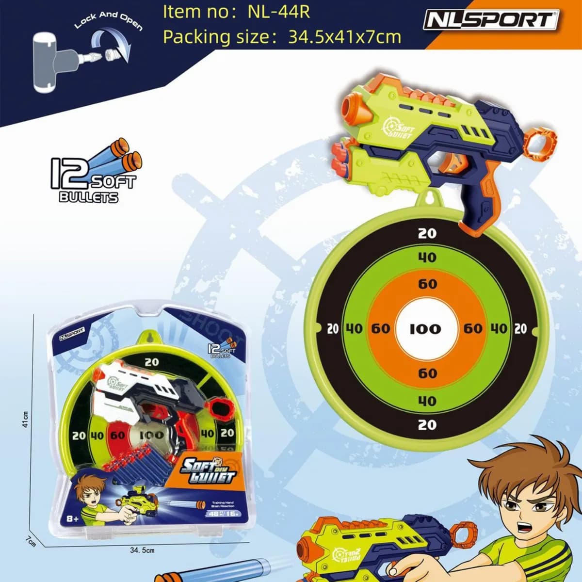 Nl-44R Shoot Game Gun With 6 Bullets Toys For Kids