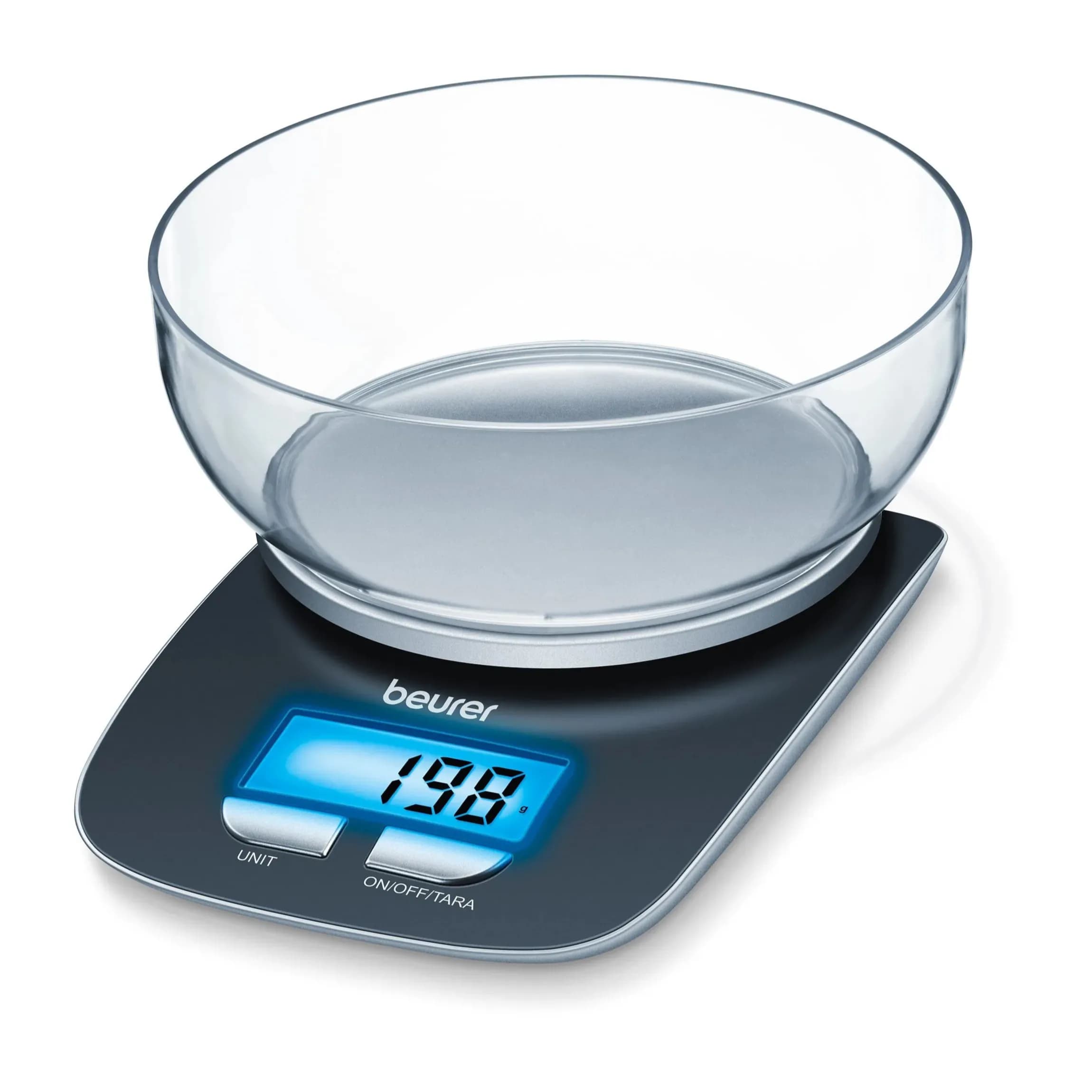 Beurer Digital Kitchen Scale With Removable Bowl & Illuminated Display, Ks 25