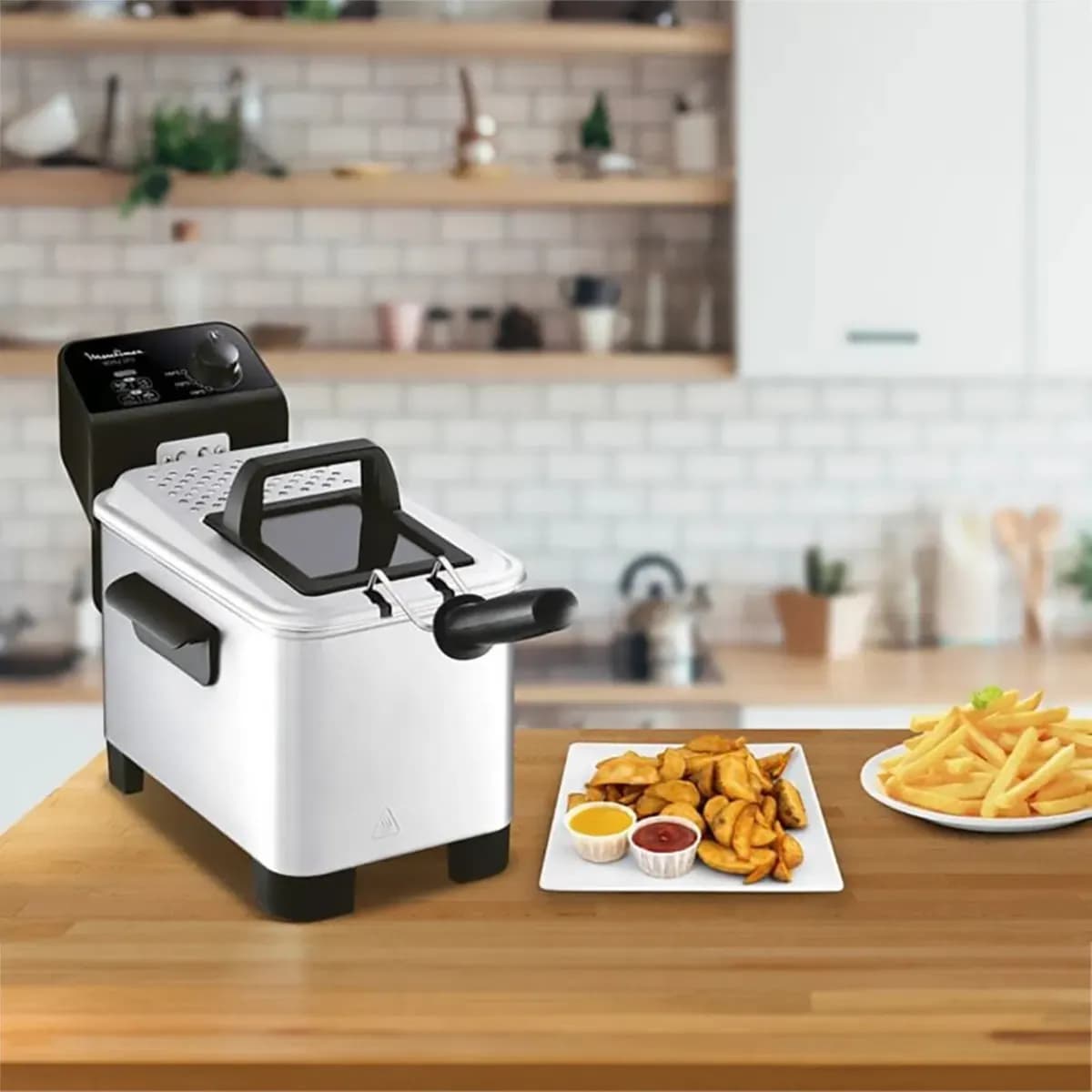 MOULINEX Deep Fryer |Easy Pro| Cool Zone Technology |1.2Kg/3L Capacity | Lid with window | Removable basket | Brushed Stainless Steel