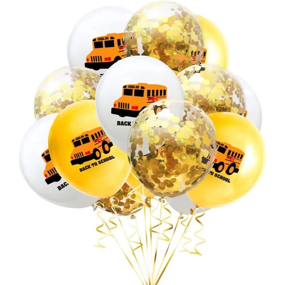 Back To School Bus Set Helium Balloon 3pcs