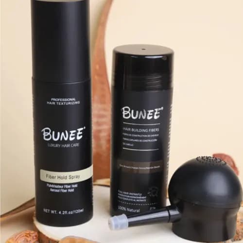 Bunee Hair Building Fibers And Fiber Hold Spray