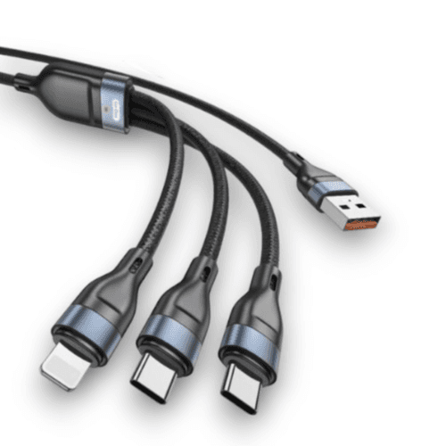 Go-Des - Dual USB-C 3 in 1 Fast Cable Nylon Braided - 1200MM (GD-UC801)