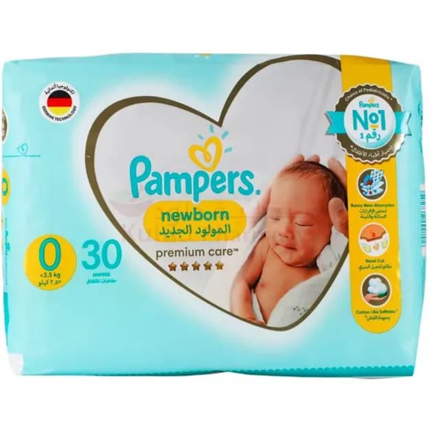 PAMPERS PREMIUM CARE S0 (2.5+ Kg) Baby Diaper ، 30'S (PCP)