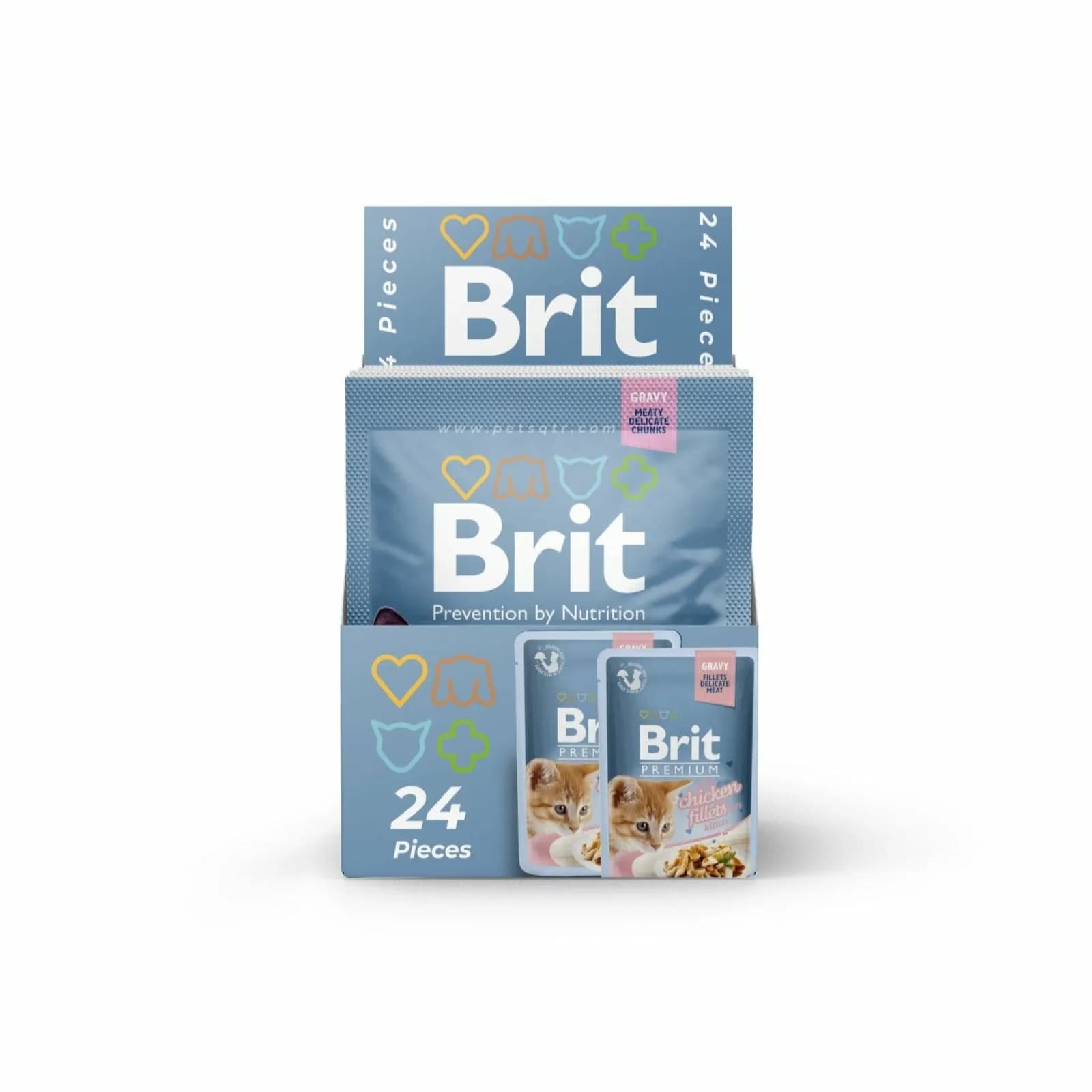 Brit Premium Fillets in Gravy with Chicken for Kitten 24X85g pouchs