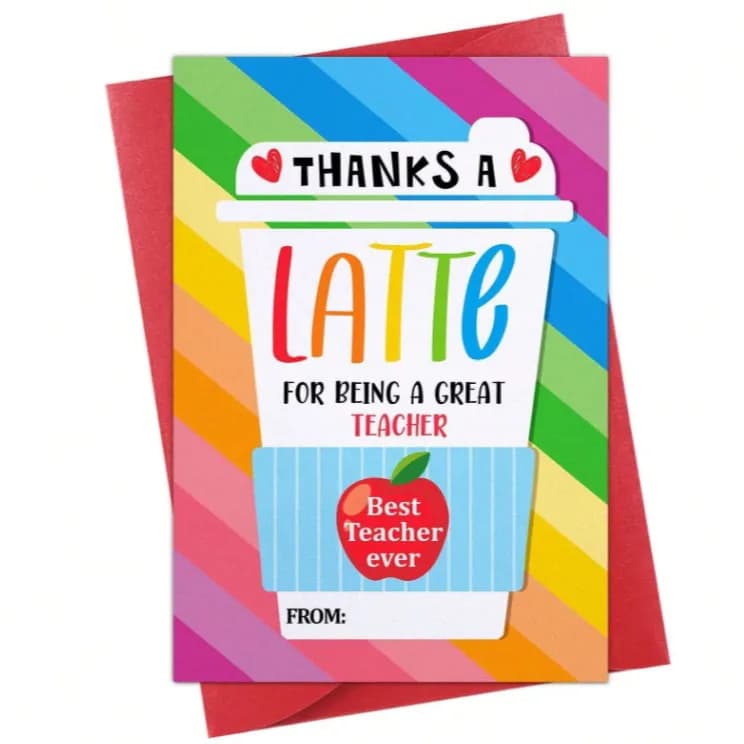 Thanks A Latte  Teacher Card