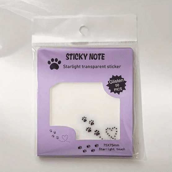 50 Sheets/Pack Transparent Sticky Notes (purple)
