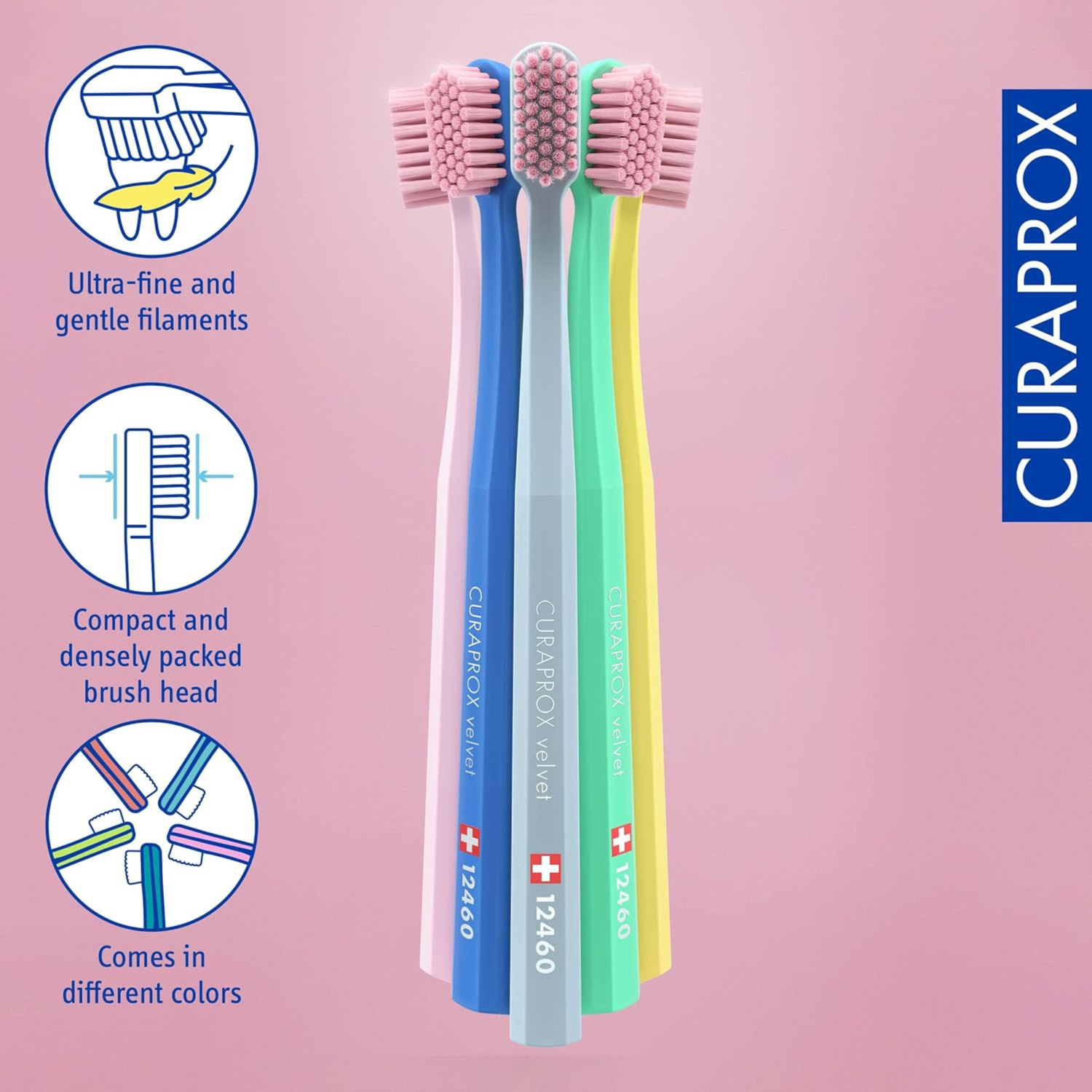 Curaprox Cs 12460 Velvet Ultra Soft Toothbrush- Assorted Colour