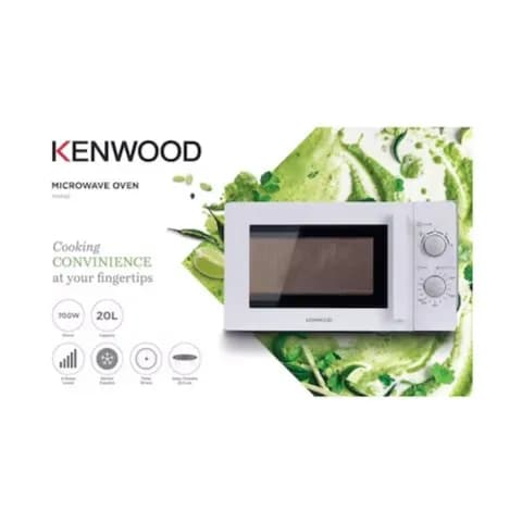 Kenwood 20L Microwave Oven With Grill, 5 Power Levels, Defrost Function, 35 Minutes Timer, 800W Power, 20 Liter Capacity, 5 Power Microwave Levels of Heating, White | MWM21.000WH