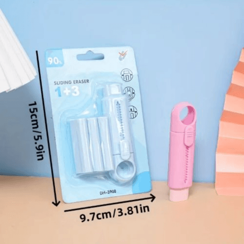 4pcs/pack Push-pull Erasers Retractable Eraser (Purple)