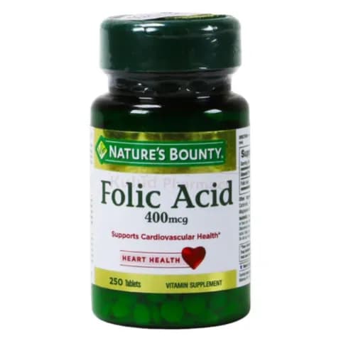 Natures Bounty Folic Acid Tablet 400 Mcg 250 PC