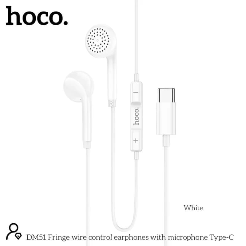 Earphone for Call & Music Type-C - Hoco DM51 White