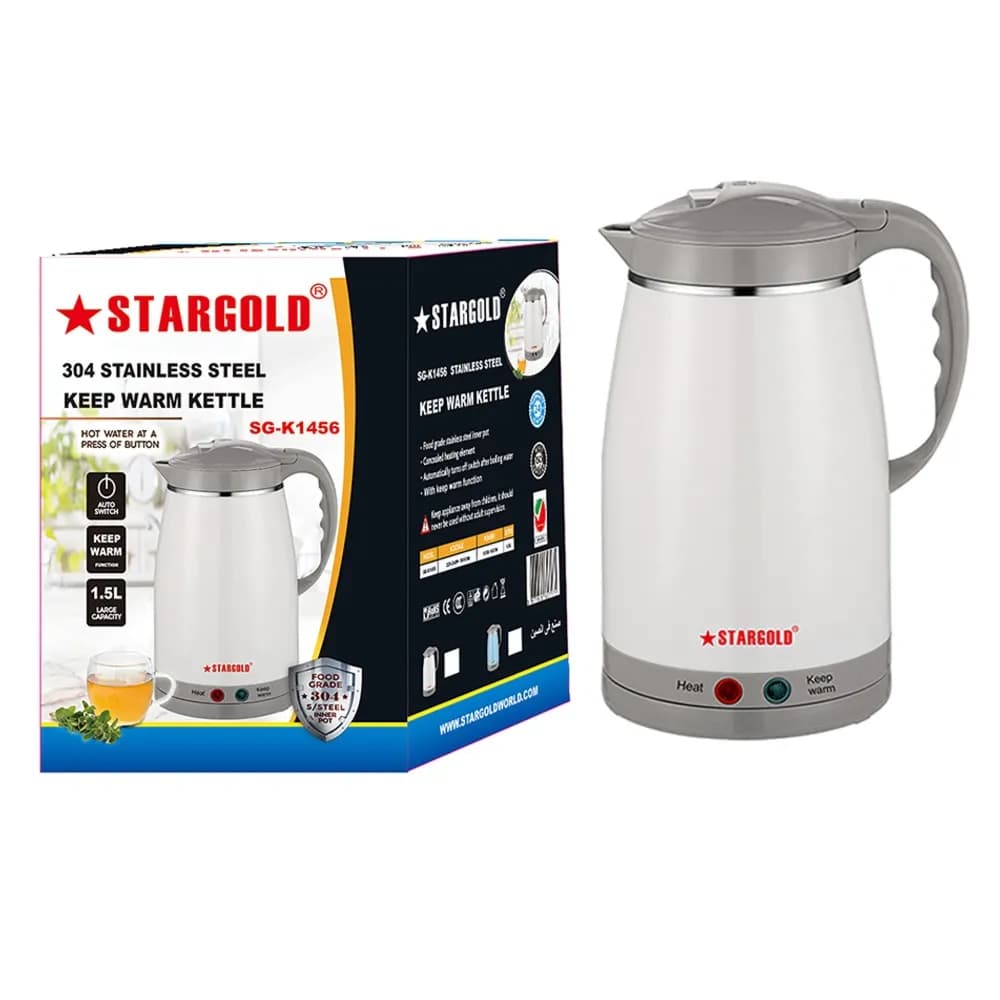 Stargold High Quality Food Grade 1.5L Stainless Steel Electric Kettle, SG-K1456