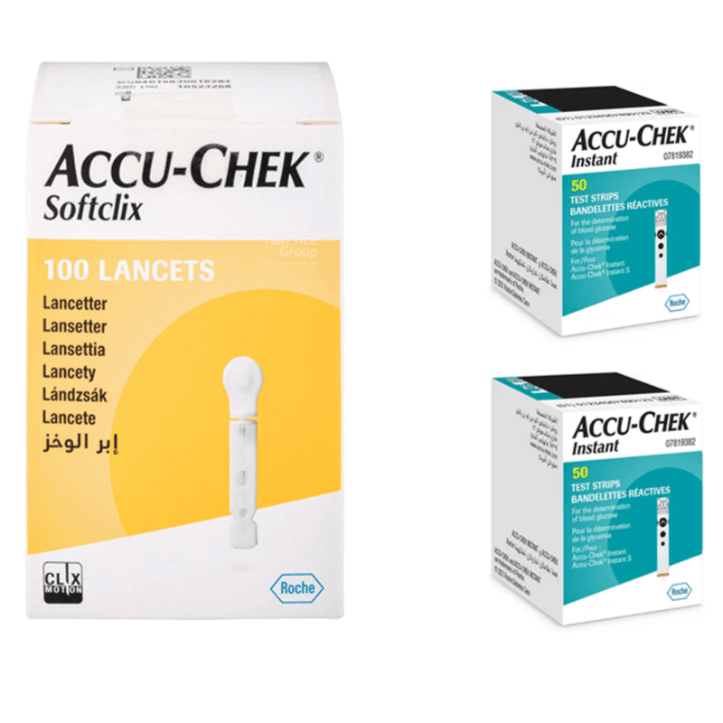 Accu-Check Softclix With 2 Set Accu-Check Guide 50 Test Strips No.9550