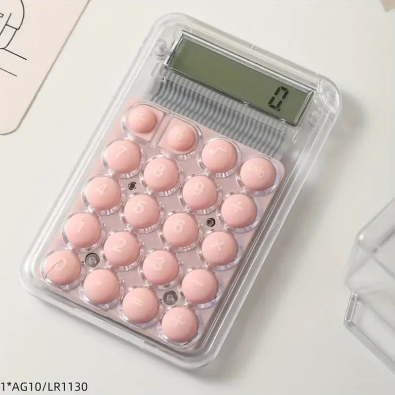 Mini Cute Calculator 6-color Pocket Calculator 8-digit (Pink)